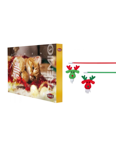 TRIXIE SET Calendar Advent cu recompense pentru pisici + undita pentru pisica