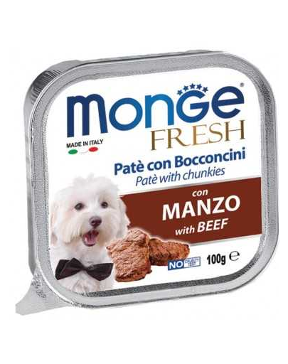 MONGE Fresh Pate pentru caini, cu carne de vita, 100 g