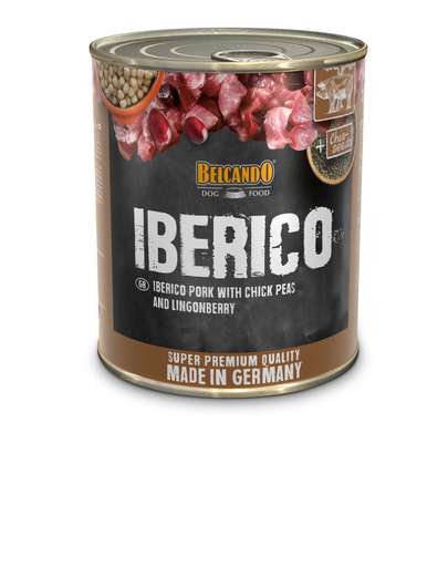 BELCANDO Super Premium hrana umeda pentru caini, porc iberic cu naut si merisoare de munte, 800 g Fera