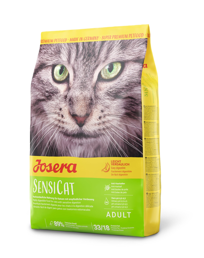 JOSERA SensiCat hrana uscata pentru pisici sensibile, carne de pasare 10 kg + 2 plicuri hrana umeda GRATIS