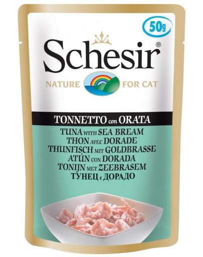 SCHESIR hrana umeda pentru pisici cu ton si dorada 50 g