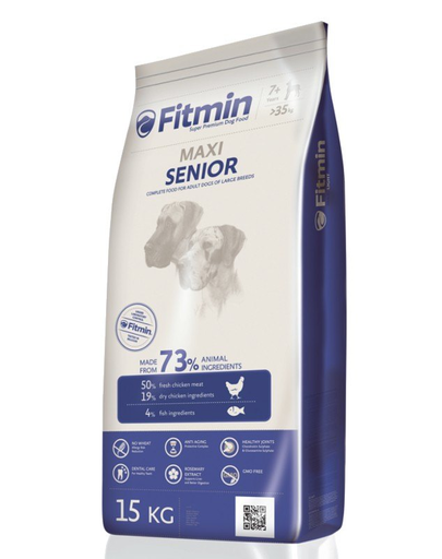 FITMIN Maxi Senior hrana uscata pentru caini seniori de talie mare 15 kg + Dr PetCare MAX Biocide Collar zgarda protectie impotriva puricilor si a insectelor 75 cm GRATIS