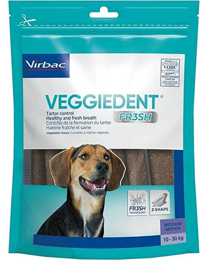 VIRBAC Veggiedent Fresh M (10-30 kg) Recompense caini pentru igiena orala 15 buc. (10-30