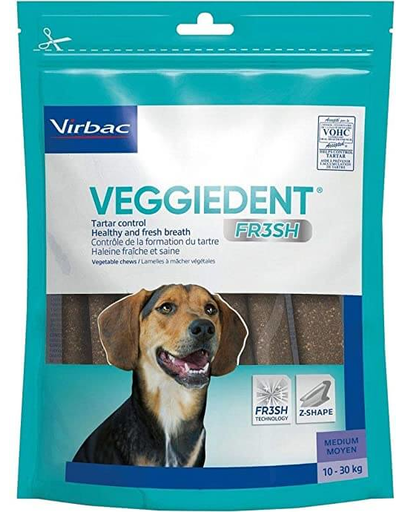 VIRBAC Veggiedent Fresh M (10-30 Kg) Recompense Caini Pentru Igiena Orala 15 Buc.