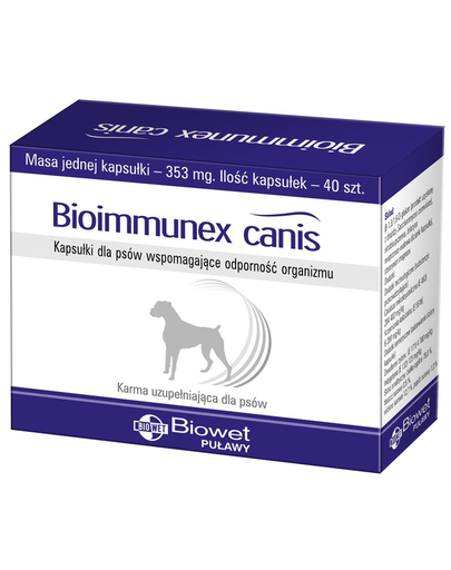 BIOWET Bioimmunex Canis capsule pentru caini care sustin imunitatea organismului 40 buc.