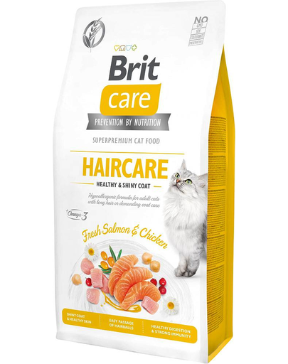 BRIT Care Cat Grain-Free Haircare hrana uscata pentru pisici cu par lung cu ingrijire speciala a blanii 7 kg Blanii imagine 2022