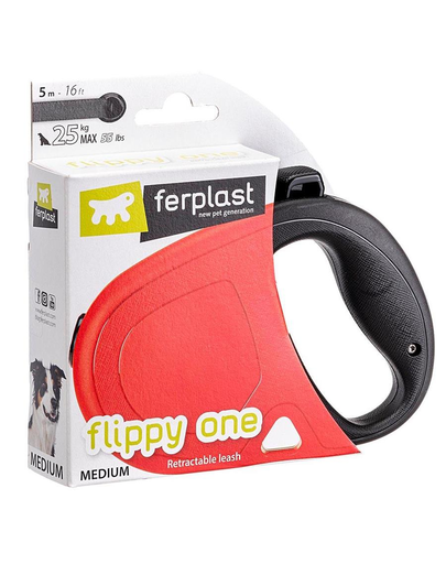 FERPLAST Flippy One Tape M Lesa automata cu banda pentru caini 5 m, negru