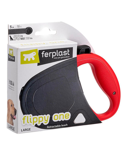 FERPLAST Flippy One Tape L Lesa automata cu banda pentru caini 5 m, rosu