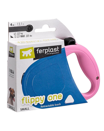 FERPLAST Flippy One Tape S Lesa automata cu banda pentru caini 4 m, roz