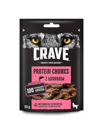 CRAVE Recompense Fara Cereale Cu Somon Pentru Caini Adulti 6x55g