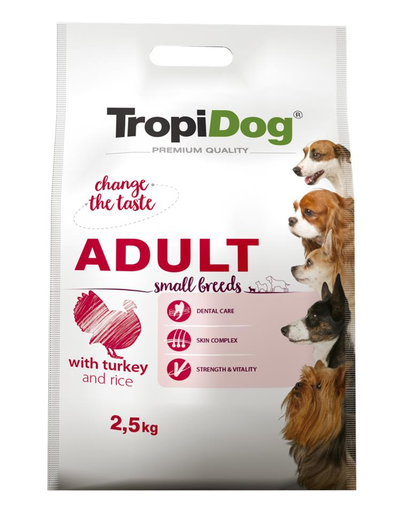 TROPIDOG Premium Adult S curcan și orez 2,5 kg hrana uscata pentru caini de rasa mica 25 imagine 2022