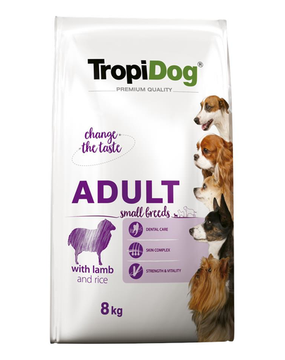 TROPIDOG Premium Adult S miel si orez 8 kg hrana uscata pentru caini de rasa mica Adult imagine 2022