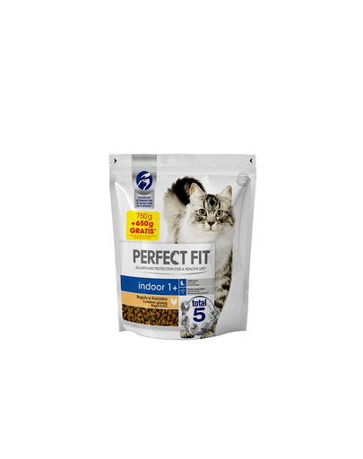 PERFECT FIT (Indoor 1+) hrana uscata pentru pisici adulte de interior, bogat in pui 1,4 kg (750g + 650g) fera.ro