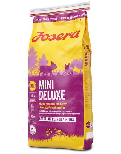 JOSERA Mini Deluxe hrana uscata pentru caini adulti talie mica 15 kg + bol GRATIS