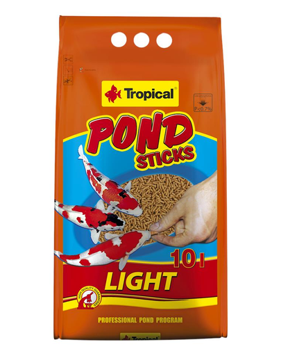 TROPICAL POND Sticks light hrana pentru crap koi si alte specii de pesti din iazuri 10 l (900 g) 900 imagine 2022