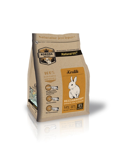 NATURAL-VIT Korona Natury Hrana completa pentru iepuri 2x750 g + Recompense 200 g GRATIS