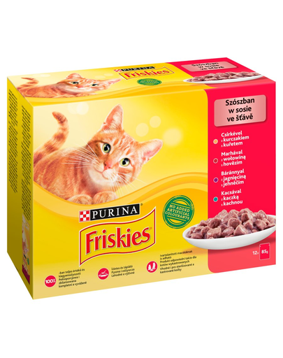 FRISKIES Hrana Umeda Mix De Carne Pentru Pisici Adulte Mulipack 12x85g