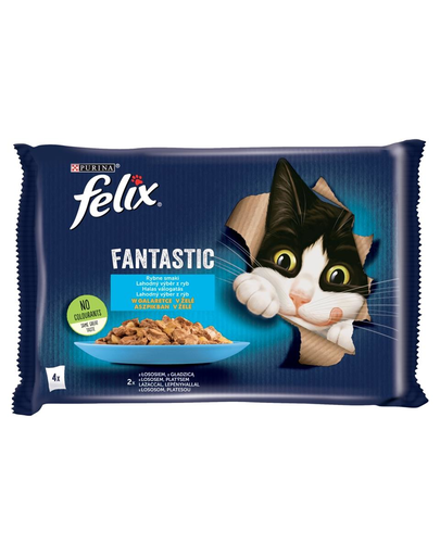 FELIX FANTASTIC hrana umeda pentru pisici, arome de peste in jeleu 48x85g Felix imagine 2022