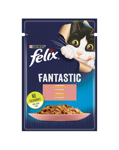 FELIX FANTASTIC Hrana umeda cu somon in jeleu pentru pisici adulte 85g Felix imagine 2022