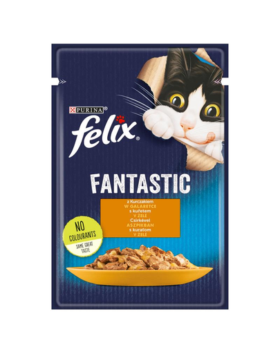 FELIX FANTASTIC Hrana umeda cu pui in jeleu pentru pisici adulte 26x85g Felix imagine 2022