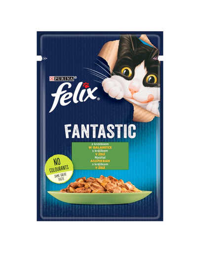 FELIX FANTASTIC Hrana umeda cu carne de iepure in jeleu pentru pisici adulte 85g Felix imagine 2022