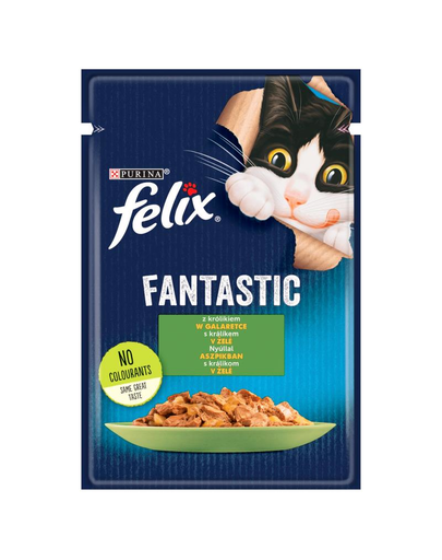 FELIX FANTASTIC Hrana umeda cu iepure in jeleu pentru pisici adulte 26x85g Felix imagine 2022