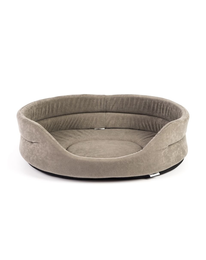 Fera pat oval pentru caini, gri, marime xl: 75 x 62 x 22 cm