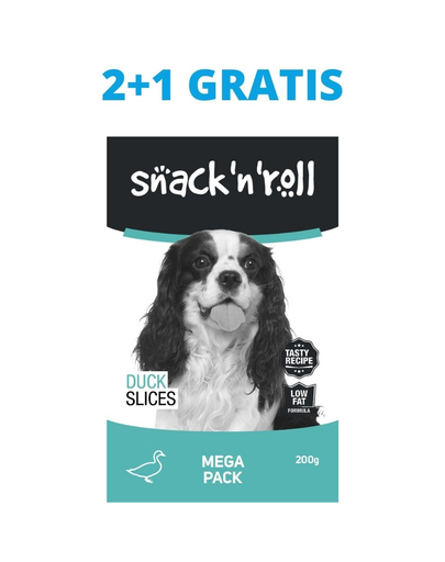Snack   roll duck slices recompense pentru caini, felii de rata 3x200 g 2+1 gratis