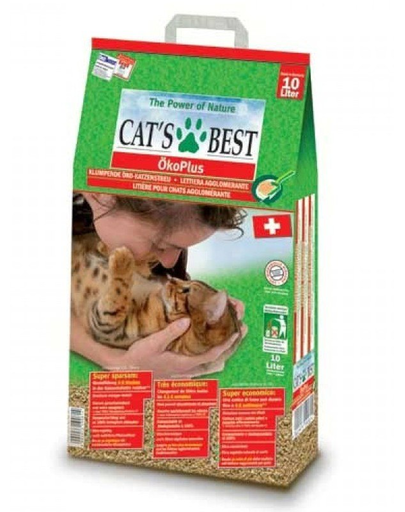 JRS Cat\'s Best Eco Plus Asternut natural pentru litiera 10 L + lopatica pentru litiera GRATIS