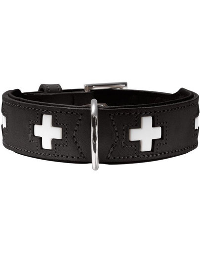 Hunter swiss zgarda din piele pentru caini, marime s-m (50) 35-43/3,9 cm, negru