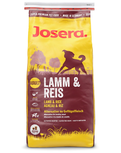 JOSERA Lamb & Rice hrana uscata caini adulti, miel si orez 15 kg + geanta GRATIS