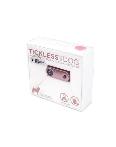 TICKLESS Mini Dog Ultradźwiękowy odstraszacz kleszczy i pcheł dla psów małych ras Rose Gold + KONG piłki tenisowe 3 szt. GRATIS