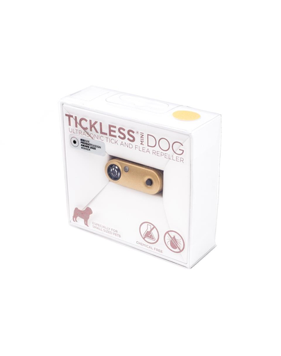 TICKLESS Mini Dog Dispozitiv cu ultrasunete anti-capuse si purici, pentru caini de rase mici, auriu Fera