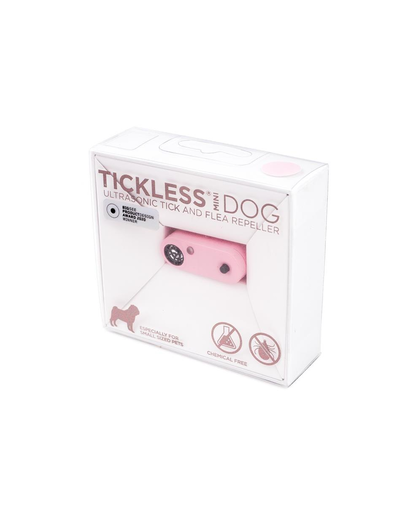 TICKLESS Mini Dog Ultradźwiękowy odstraszacz kleszczy i pcheł dla psów małych ras Baby Pink + KONG piłki tenisowe 3 szt. GRATIS