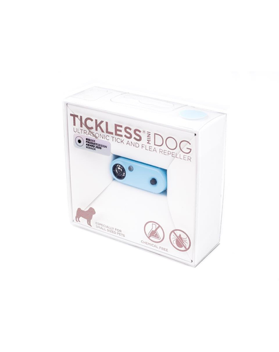 TICKLESS Mini Dog Dispozitiv cu ultrasunete anti-capuse si purici, pentru caini de rase mici, Baby Blue