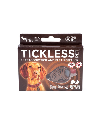 TICKLESS Pet Dispozitiv cu ultrasunete anti-capuse si purici, pentru caini si pisici, maro