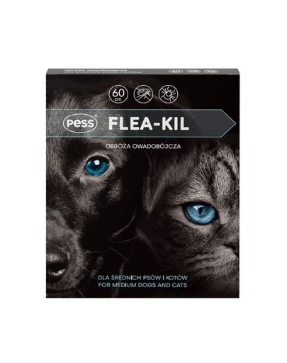 PESS Flea-Kil Zgarda antipurici si capuse, caini si pisici medii 60 cm + PESS Bio Pulbere protectie impotriva parazitilor 100 g 100 imagine 2022