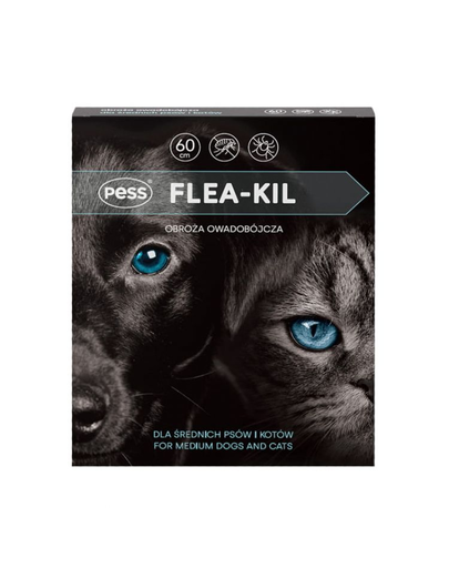 PESS Flea-Kil Zgarda antiparazitara caini si pisici medii 60 cm + Bio Sampon pentru caini, hidratant si regenerant 200 ml 200