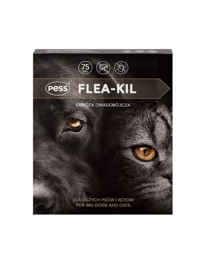 PESS Flea-Kil Zgarda antipurici, capuse pentru pisici si caini mari 75 cm + PESS Bio Pulbere protectie impotriva parazitilor 100 g 100