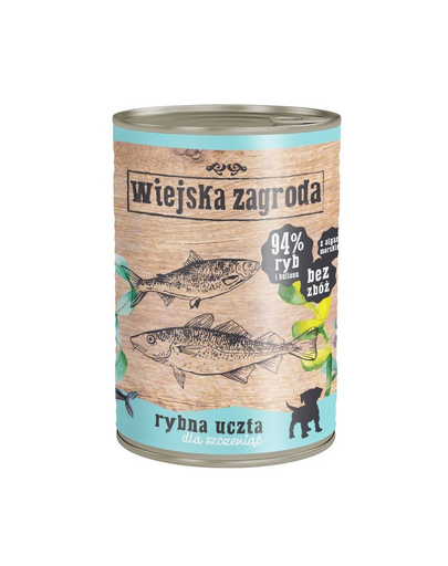 WIEJSKA ZAGRODA Junior hrană umedă fără cereale, cu pește 400 gr