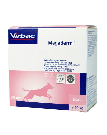 VIRBAC Megaderm 28×8 ml supliment pentru caini de 10-30 kg cu probleme de piele (10-30 imagine 2022