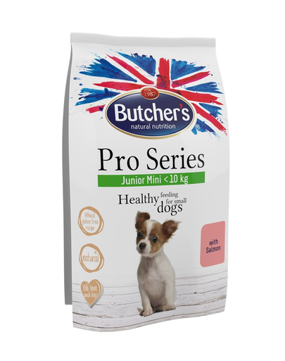 BUTCHER\'S ProSeries Dog Junior hrana uscata caini adulti talie mica, cu somon 3 x 800 g (2+1 GRATIS)