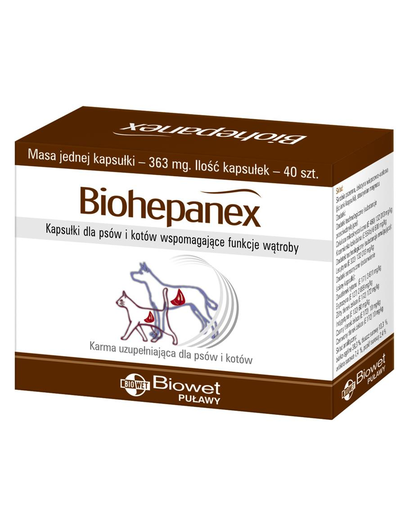 BIOWET Biohepanex capsule pentru caini si pisici care sustin funcțiile hepatice 40 buc. BIOWET imagine 2022