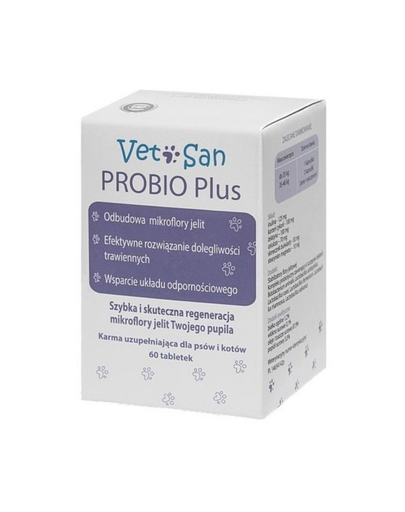 VETOSAN PROBIO Plus Supliment pentru probleme digestive ale câinilor și pisicilor 60 tablete