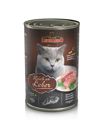 LEONARDO Quality Selection hrana umeda pentru pisici, bogata in ficat 400 g