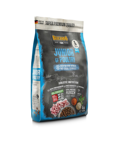 BELCANDO Junior Poultry hrana uscata fara cereale pentru juniori, talie M-XL, 4 kg