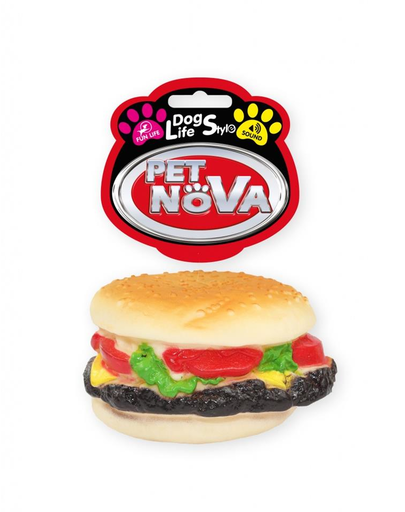 PET NOVA DOG LIFE STYLE Hamburger jucarie pentru caini 9cm Fera