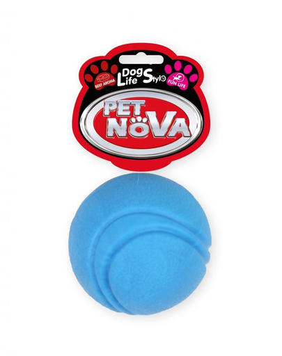 PET NOVA DOG LIFE STYLE Minge de tenis pentru caini, rosie, aroma de vita, 5 cm