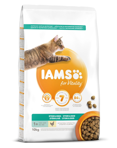 IAMS for Vitality Hrana uscata pentru pisici sterilizate, cu pui 10 kg