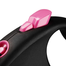 FLEXI Black Design lesa automata cu banda pentru caini, negru cu roz, marimea S, 5 m